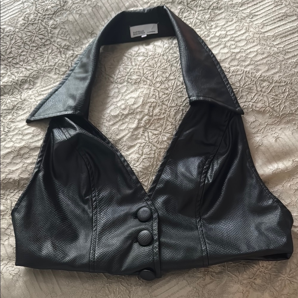 DANIELLE BERNSTEIN Black Crop Top